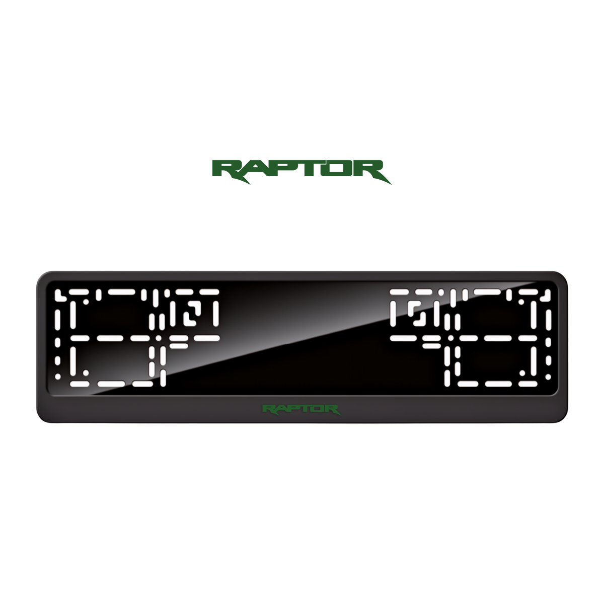 Cadres de plaque d'immatriculation Raptor - Vert - CLASSIC