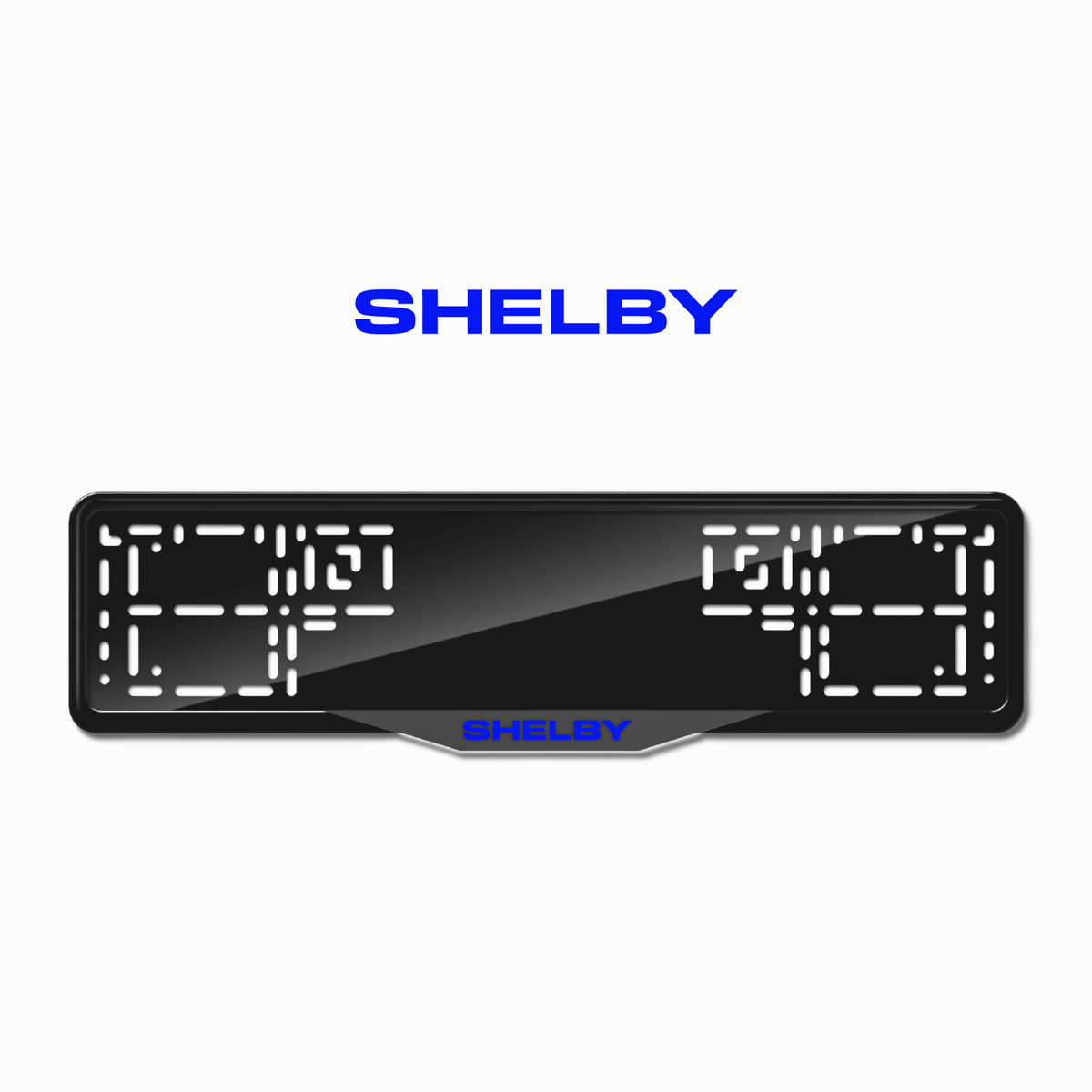 Cadres de plaque d'immatriculation Shelby - Bleu - SATIN