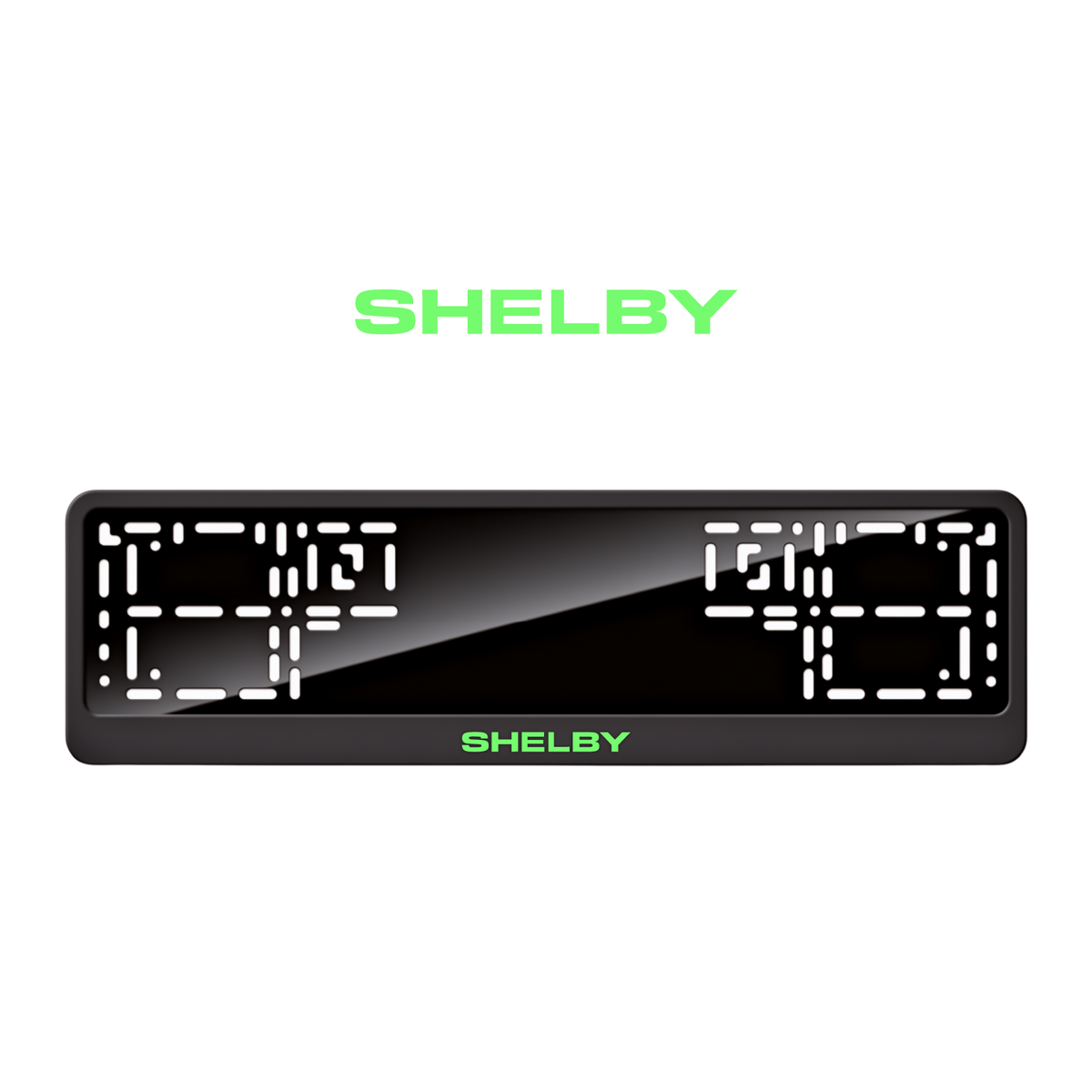 Cadres de plaque d'immatriculation Shelby - Vert néon - CLASSIC