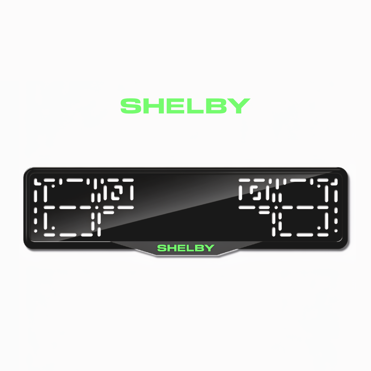 Cadres de plaque d'immatriculation Shelby - Vert néon - SATIN