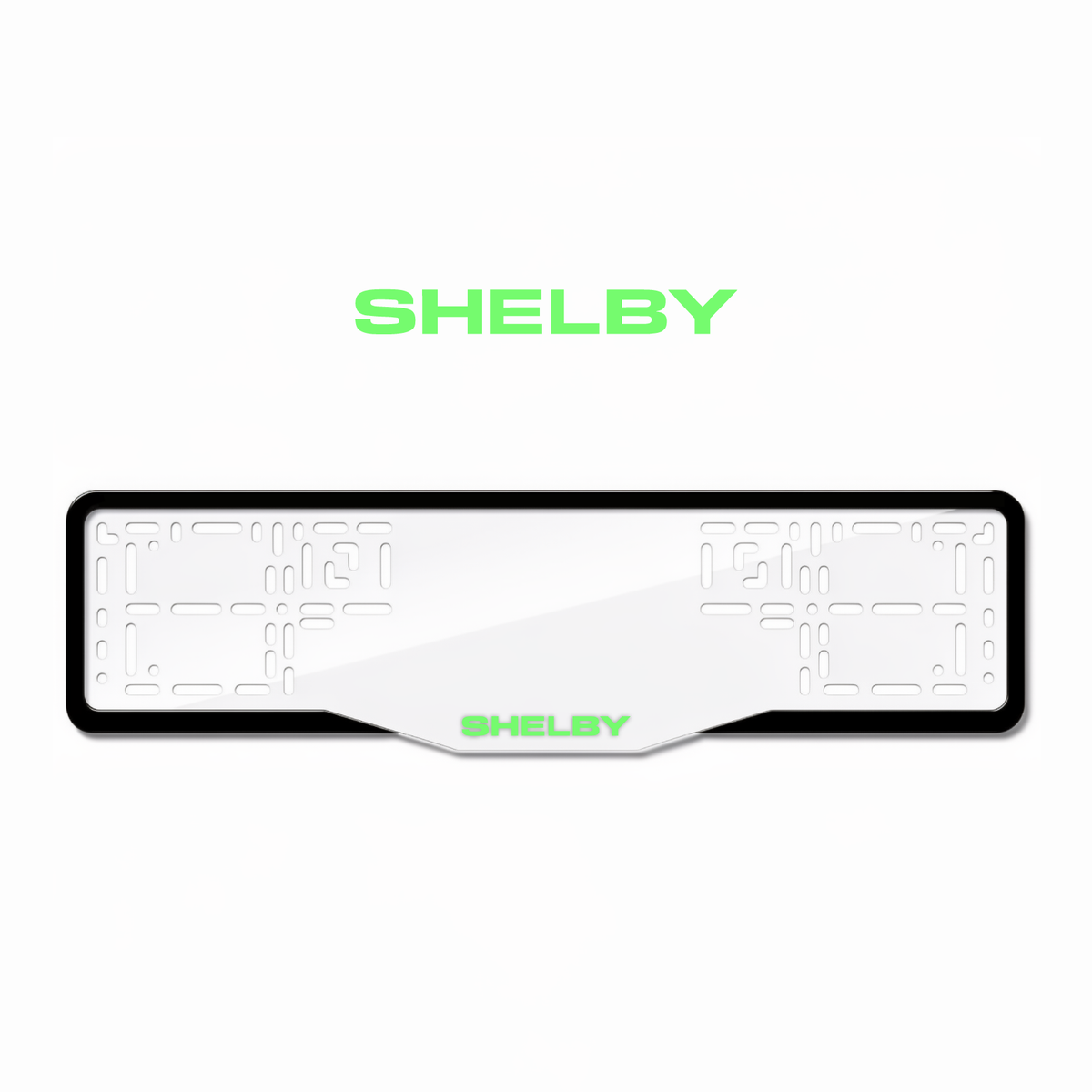 Cadres de plaque d'immatriculation Shelby - Vert néon - GLASS