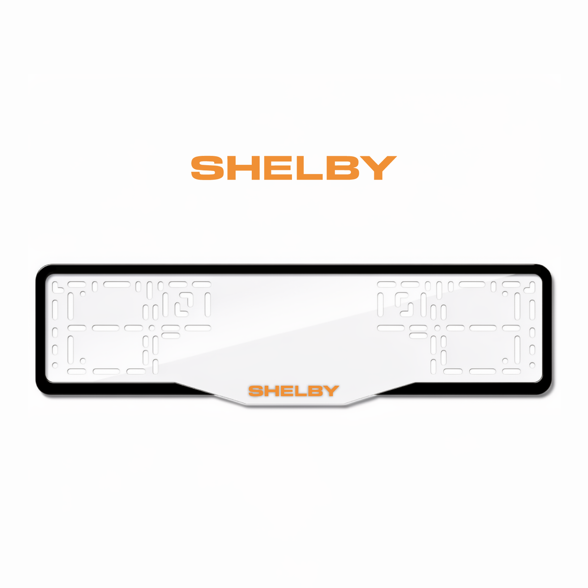 Cadres de plaque d'immatriculation Shelby - Orange Hermès - GLASS