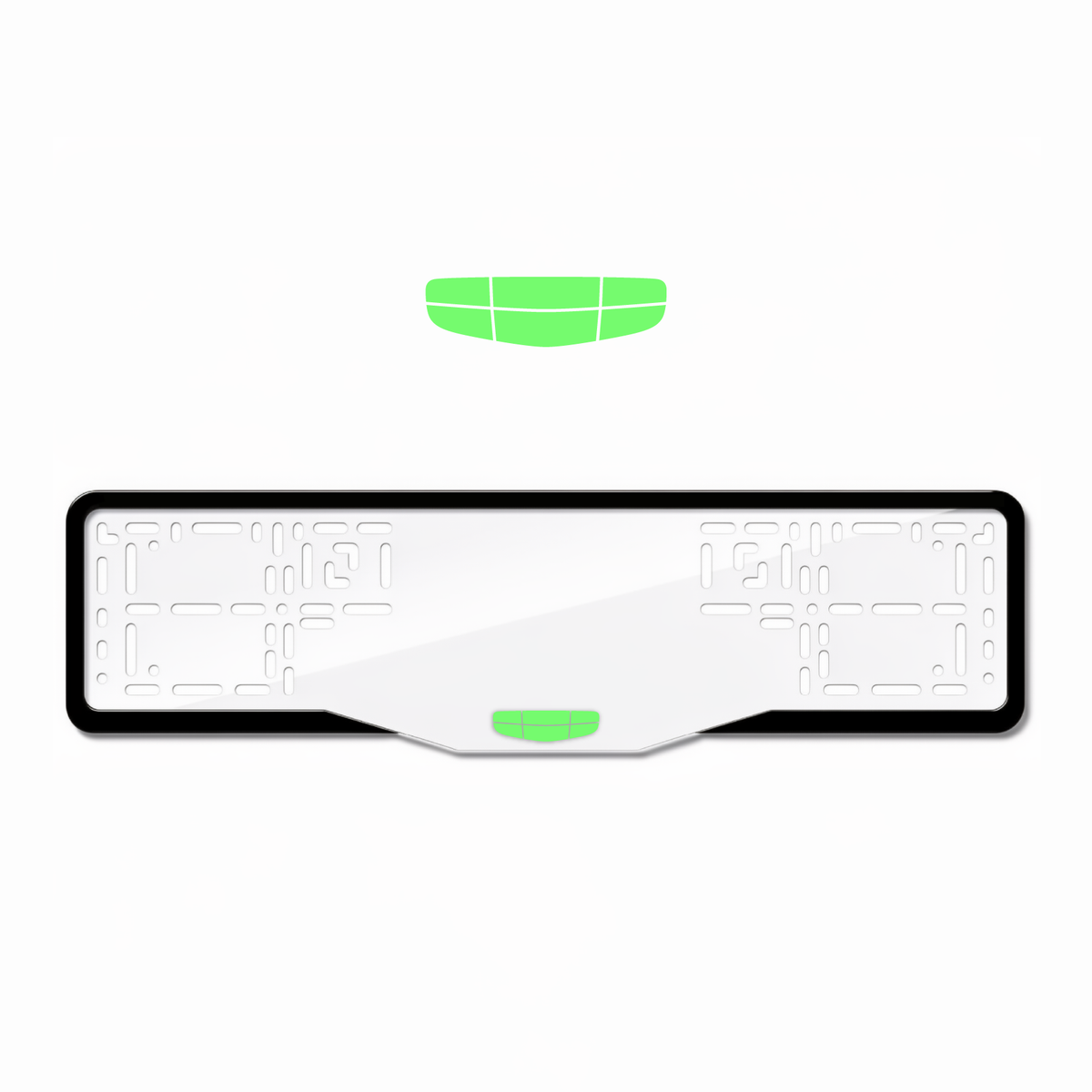 Cadres de plaque d'immatriculation Geely Logo - Vert néon - GLASS
