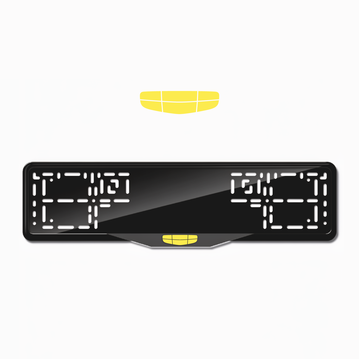 Cadres de plaque d'immatriculation Geely Logo - Jaune - SATIN