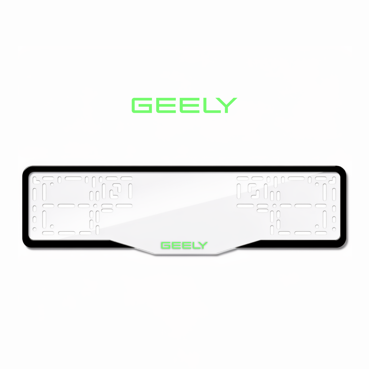 Cadres de plaque d'immatriculation Geely - Vert néon - GLASS