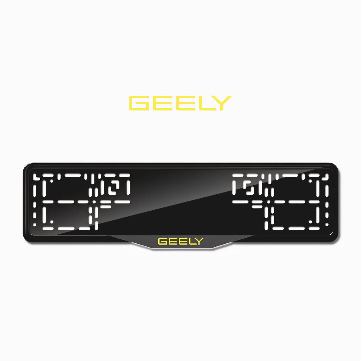 Cadres de plaque d'immatriculation Geely - Jaune - SATIN