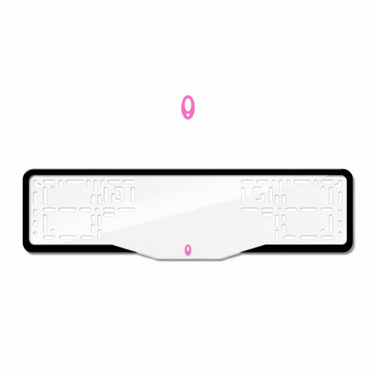 Cadres de plaque d'immatriculation ORA Logo - Rose - GLASS