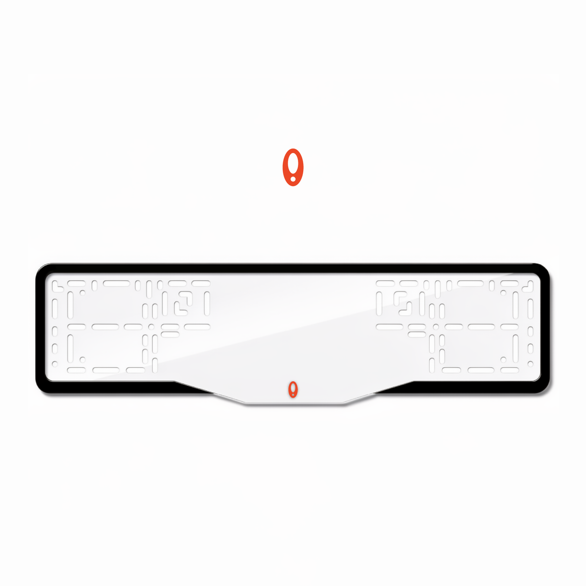 Cadres de plaque d'immatriculation ORA Logo - Rouge - GLASS