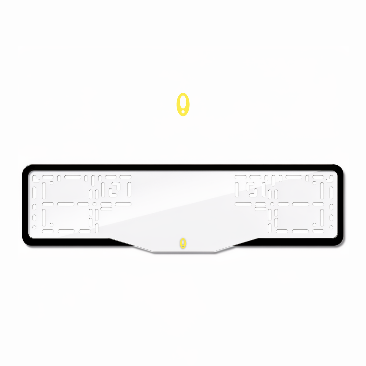 Cadres de plaque d'immatriculation ORA Logo - Jaune - GLASS