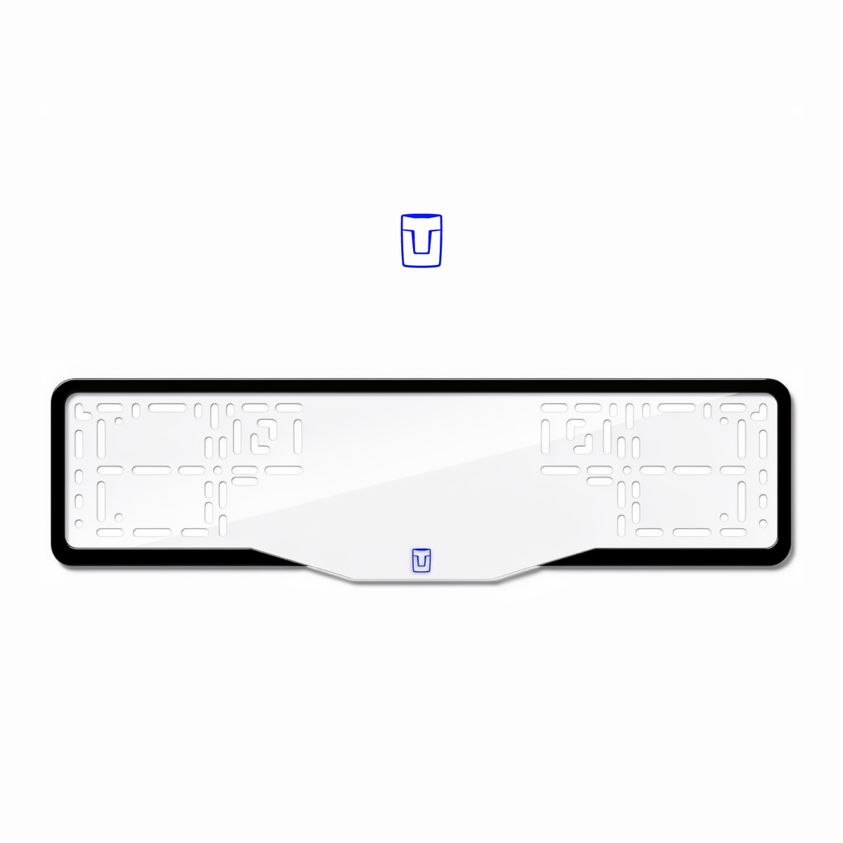 Cadres de plaque d'immatriculation Tank Logo - Bleu - GLASS