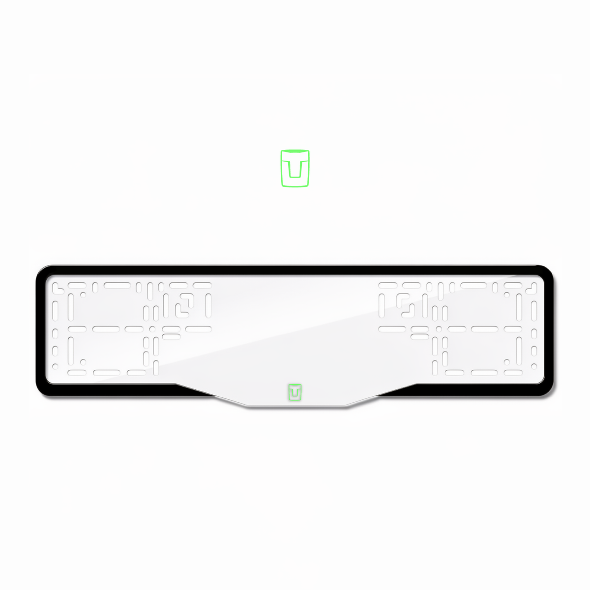 Cadres de plaque d'immatriculation Tank Logo - Vert néon - GLASS
