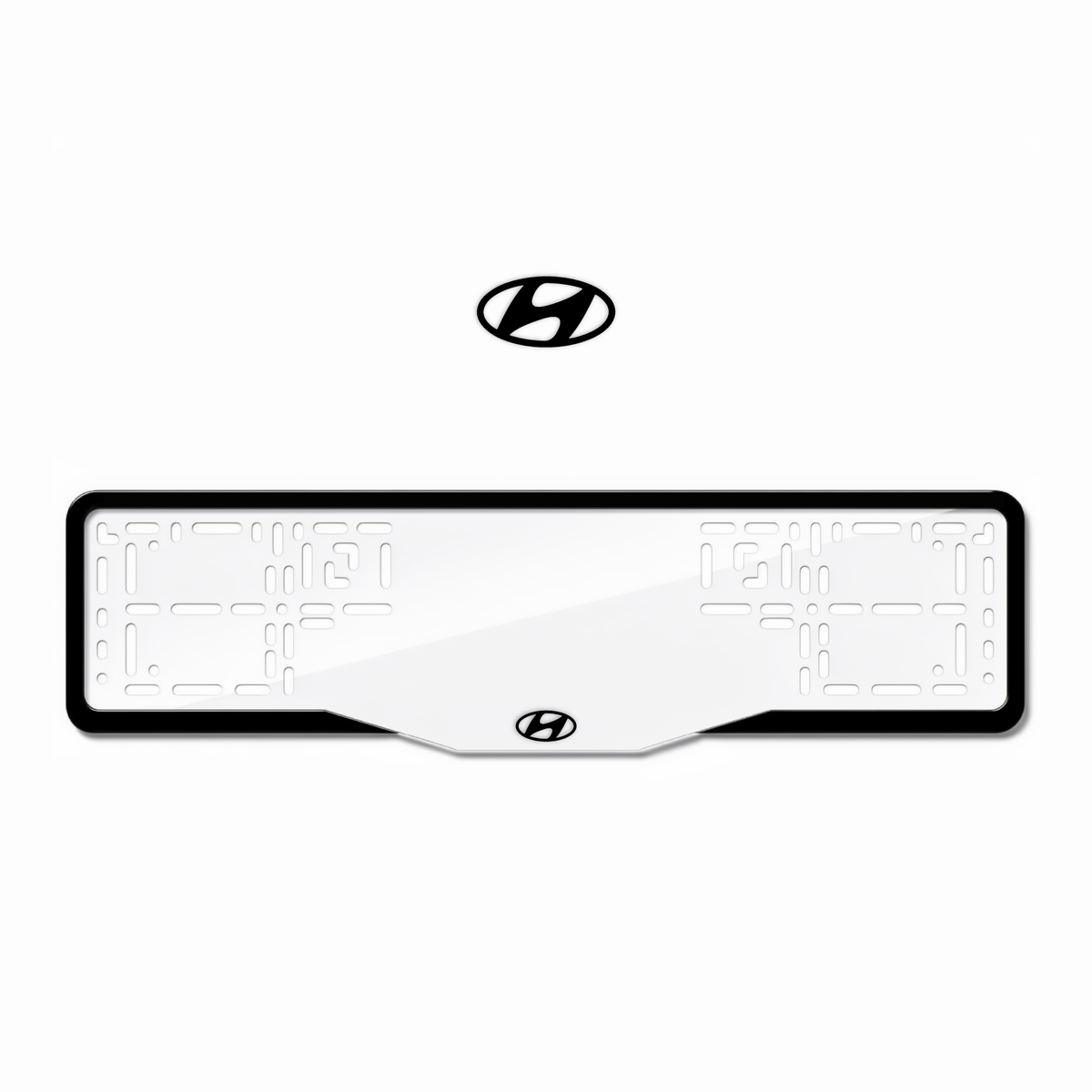 Cadres de plaque d'immatriculation Hyundai - Noir - GLASS