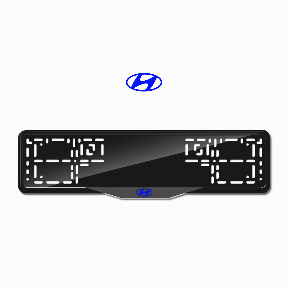 Cadres de plaque d'immatriculation Hyundai - Bleu - SATIN