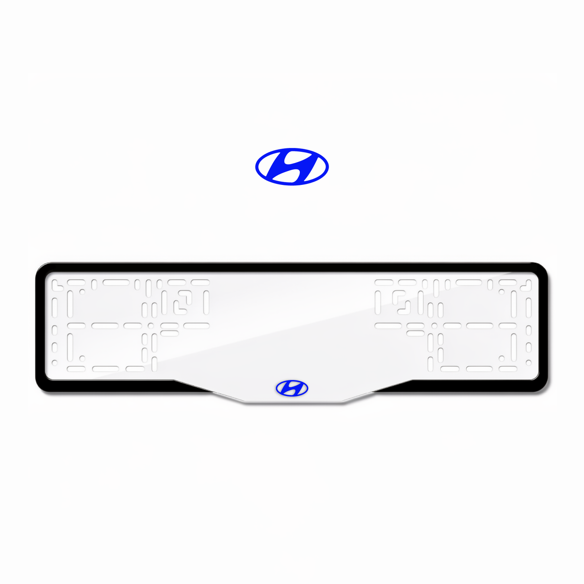 Cadres de plaque d'immatriculation Hyundai - Bleu - GLASS