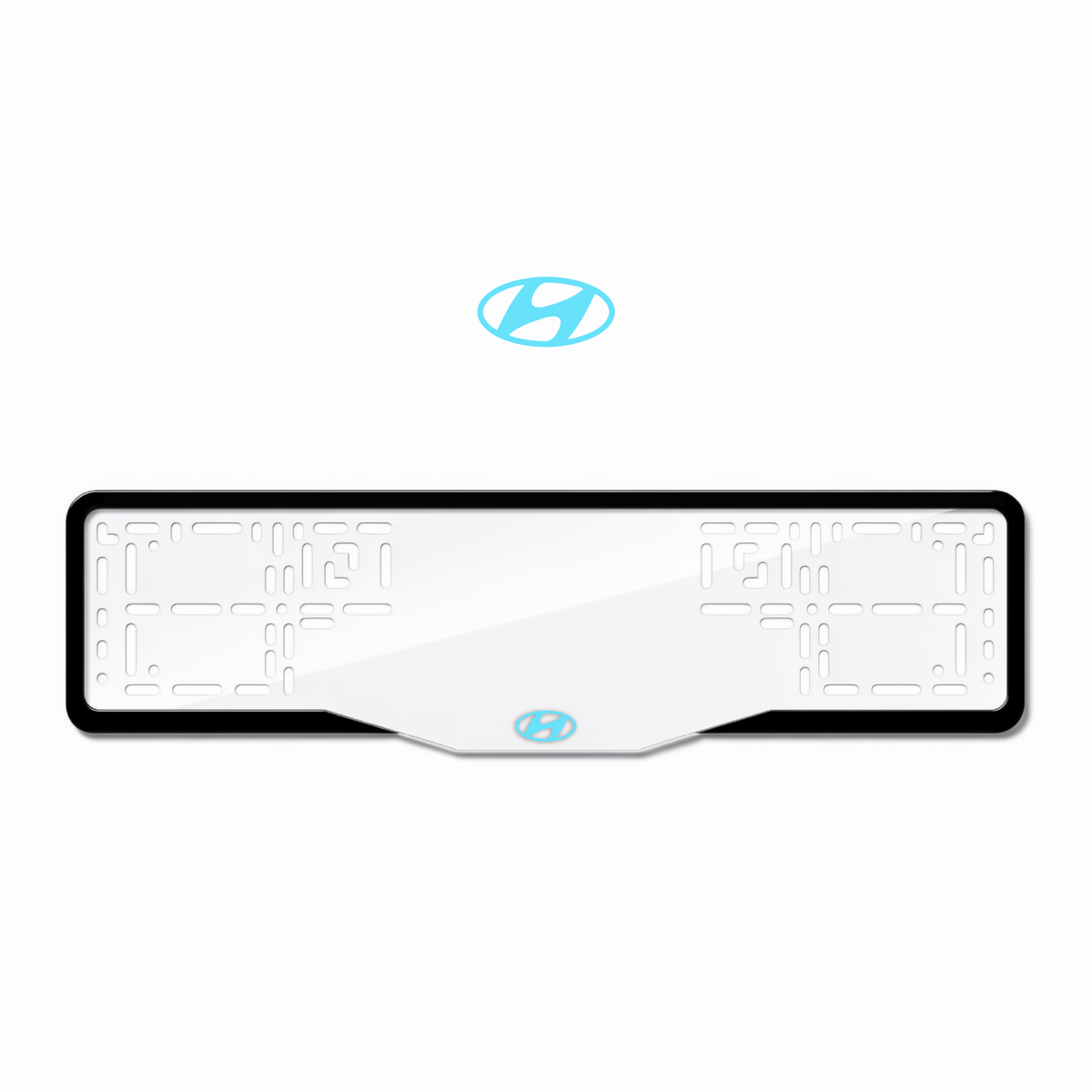 Cadres de plaque d'immatriculation Hyundai - Bleu Tiffany - GLASS