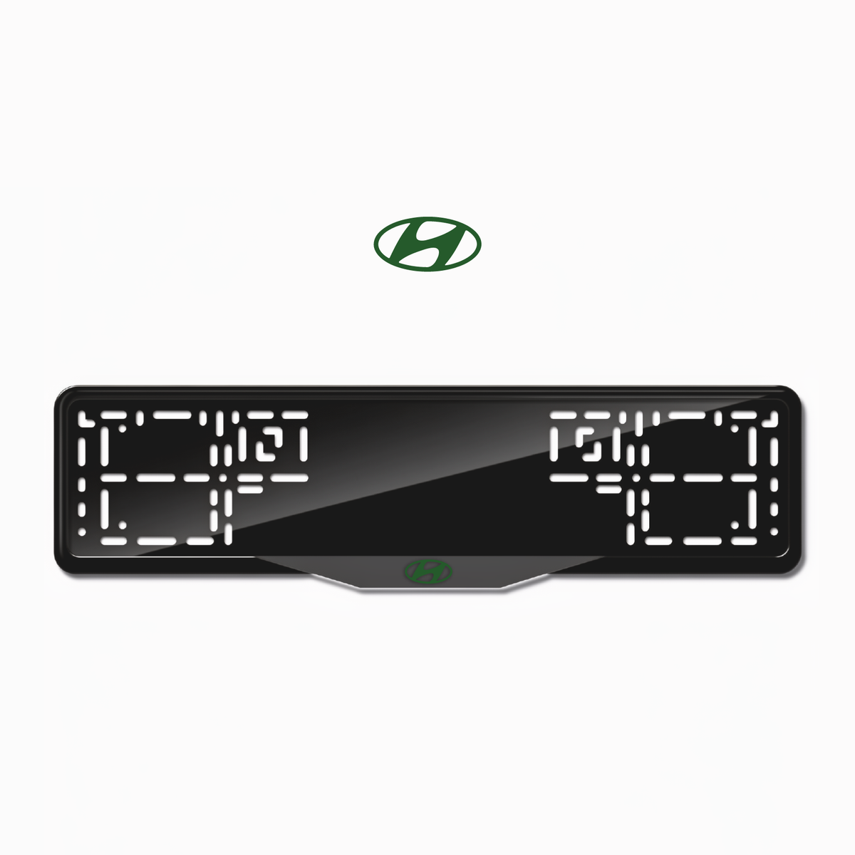 Cadres de plaque d'immatriculation Hyundai - Vert - SATIN