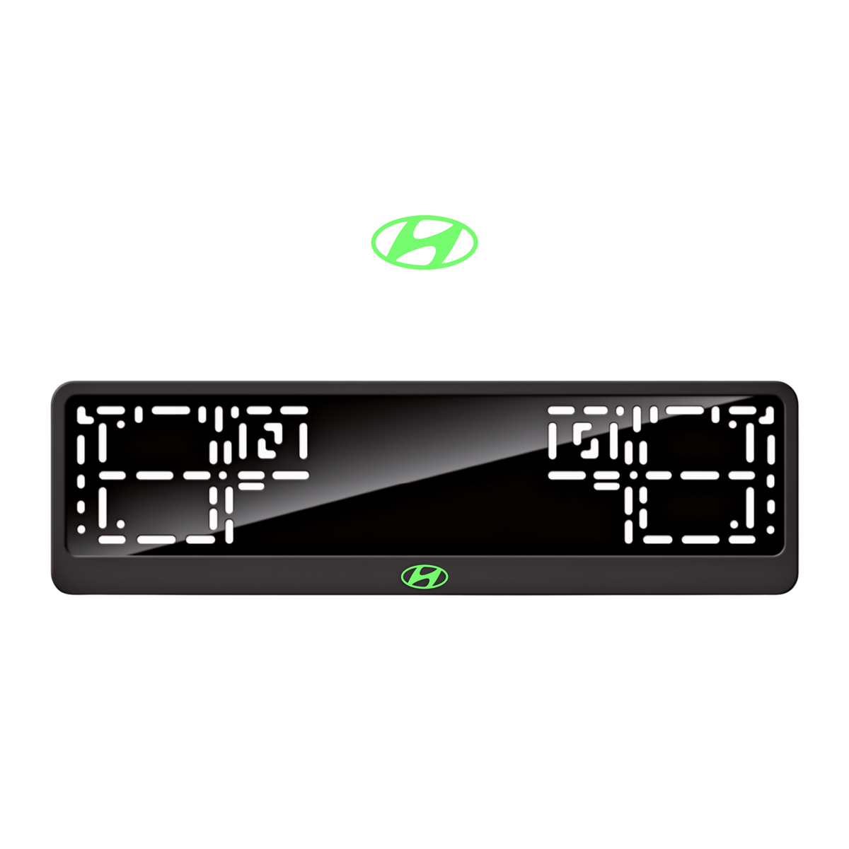 Cadres de plaque d'immatriculation Hyundai - Vert néon - CLASSIC