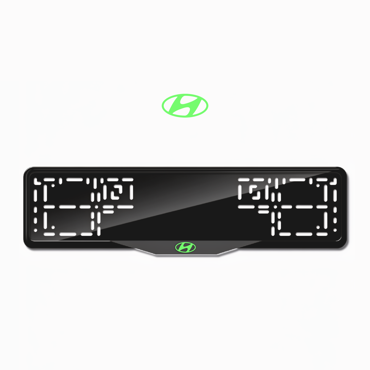 Cadres de plaque d'immatriculation Hyundai - Vert néon - SATIN