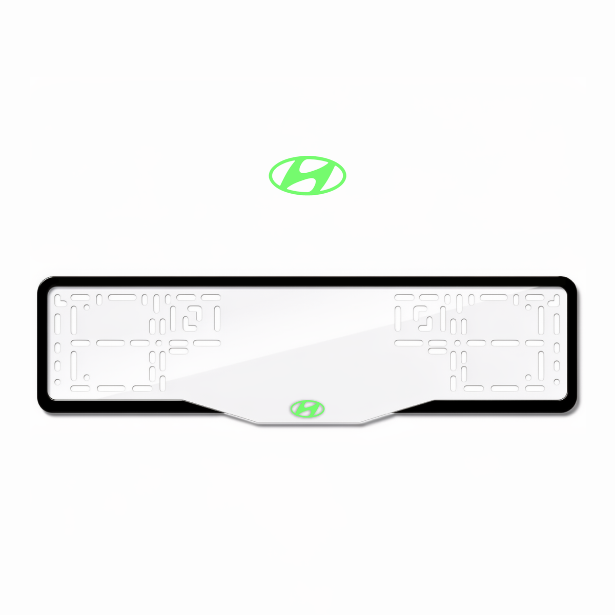 Cadres de plaque d'immatriculation Hyundai - Vert néon - GLASS