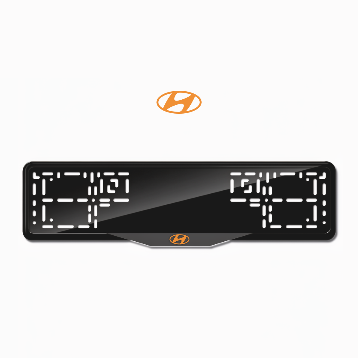 Cadres de plaque d'immatriculation Hyundai - Orange Hermès - SATIN