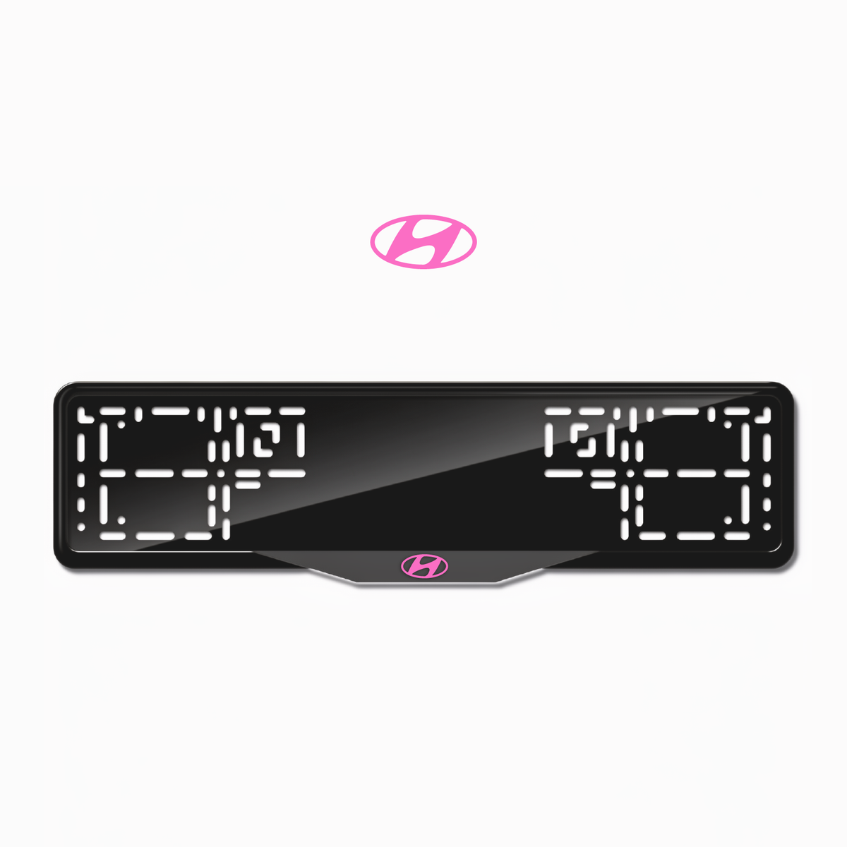 Cadres de plaque d'immatriculation Hyundai - Rose - SATIN