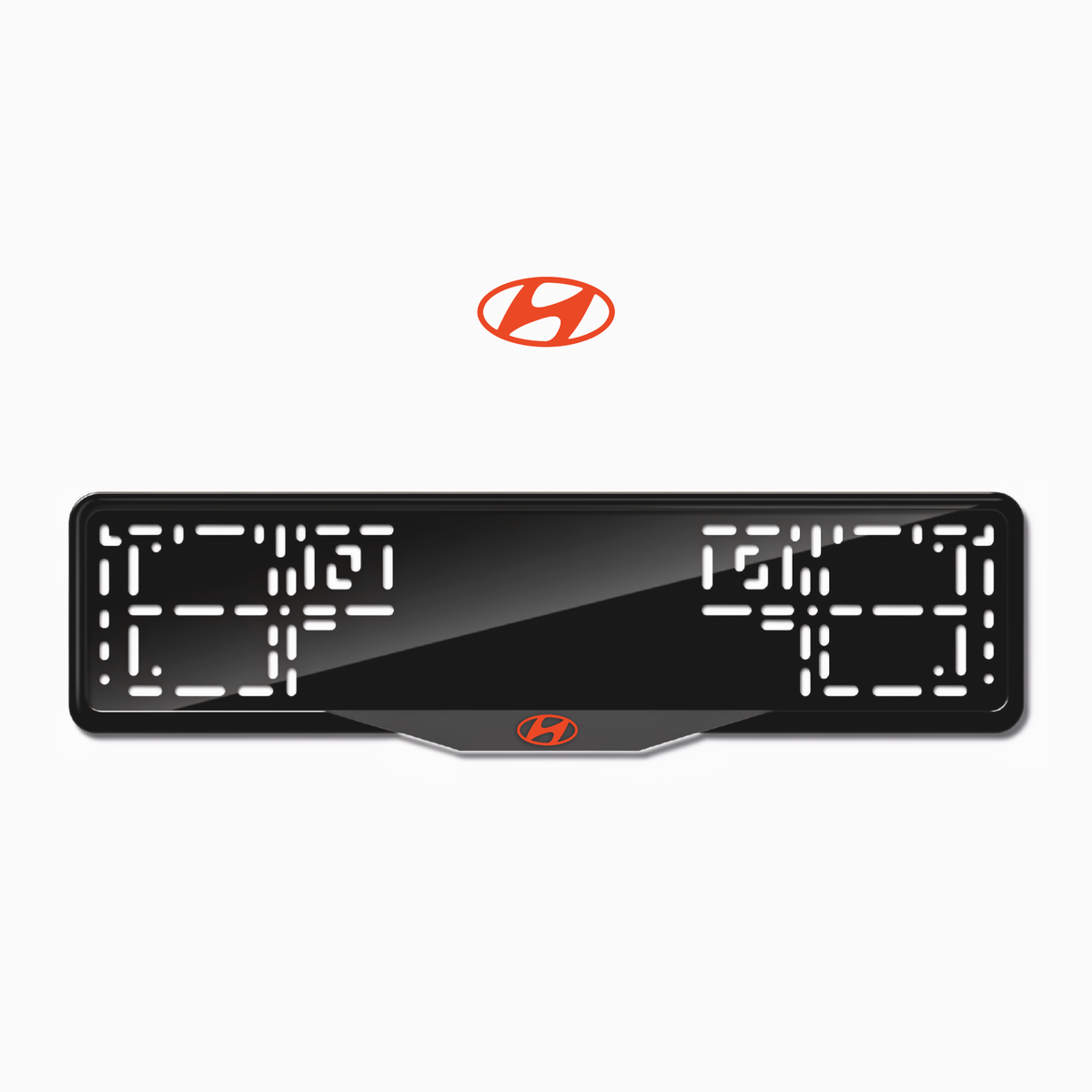 Cadres de plaque d'immatriculation Hyundai - Rouge - SATIN
