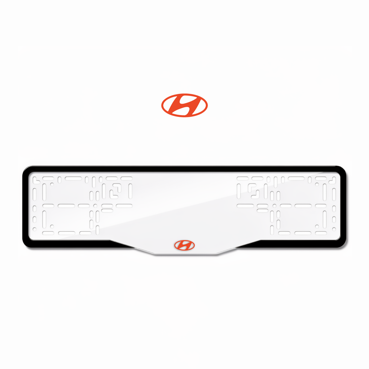 Cadres de plaque d'immatriculation Hyundai - Rouge - GLASS