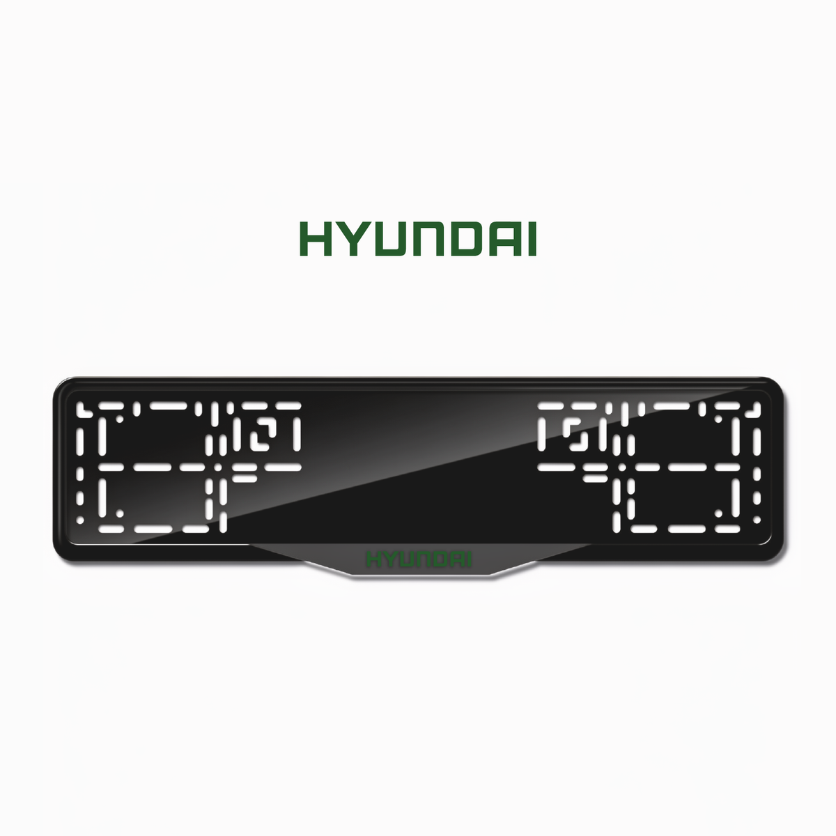 Cadres de plaque d'immatriculation Hyundai - Vert - SATIN