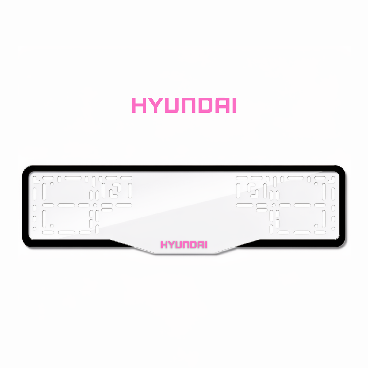 Cadres de plaque d'immatriculation Hyundai - Rose - GLASS