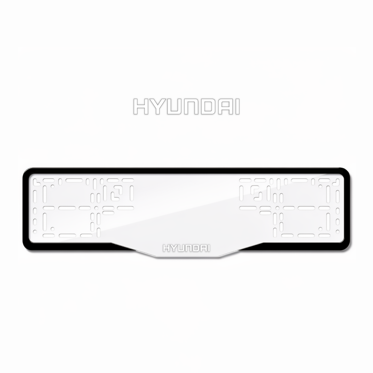 Cadres de plaque d'immatriculation Hyundai - Blanc - GLASS