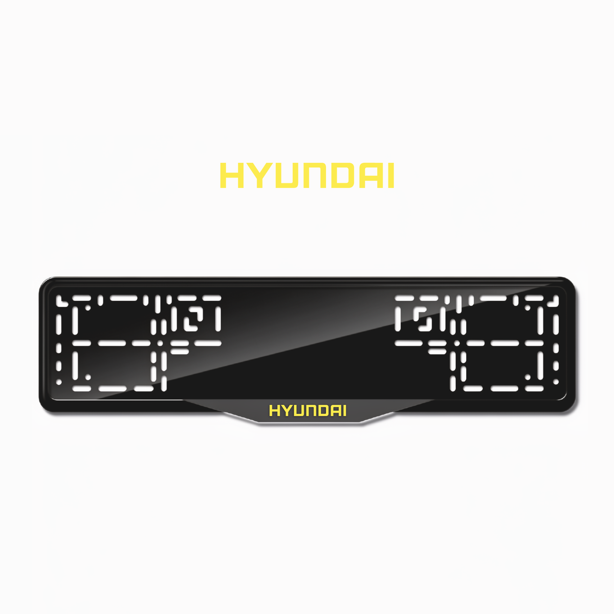 Cadres de plaque d'immatriculation Hyundai - Jaune - SATIN