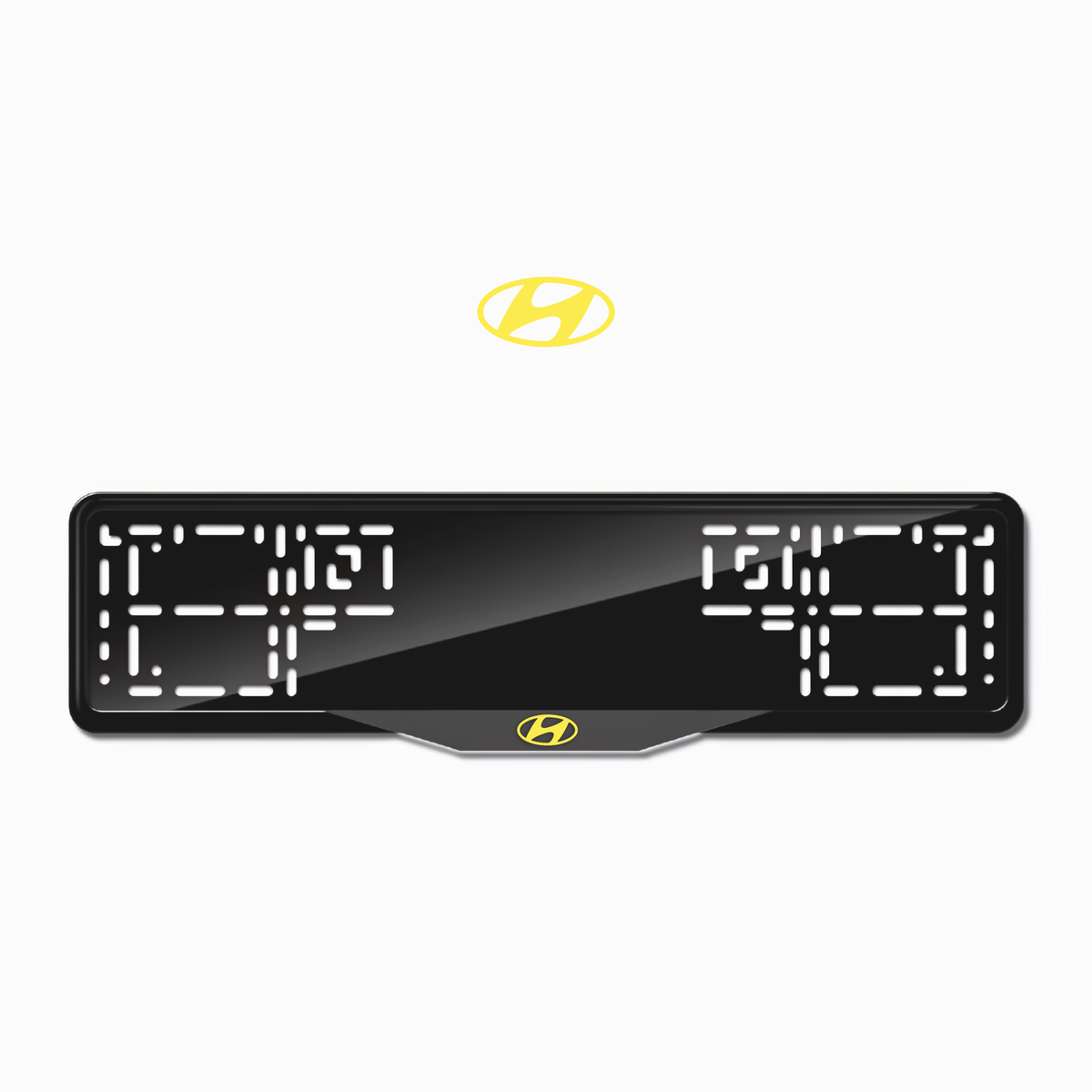 Cadres de plaque d'immatriculation Hyundai - Jaune - SATIN
