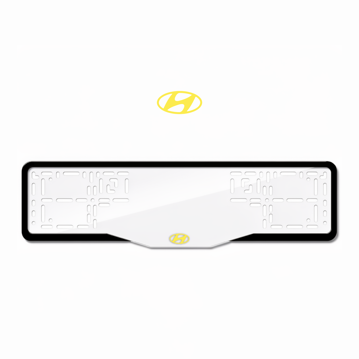 Cadres de plaque d'immatriculation Hyundai - Jaune - GLASS