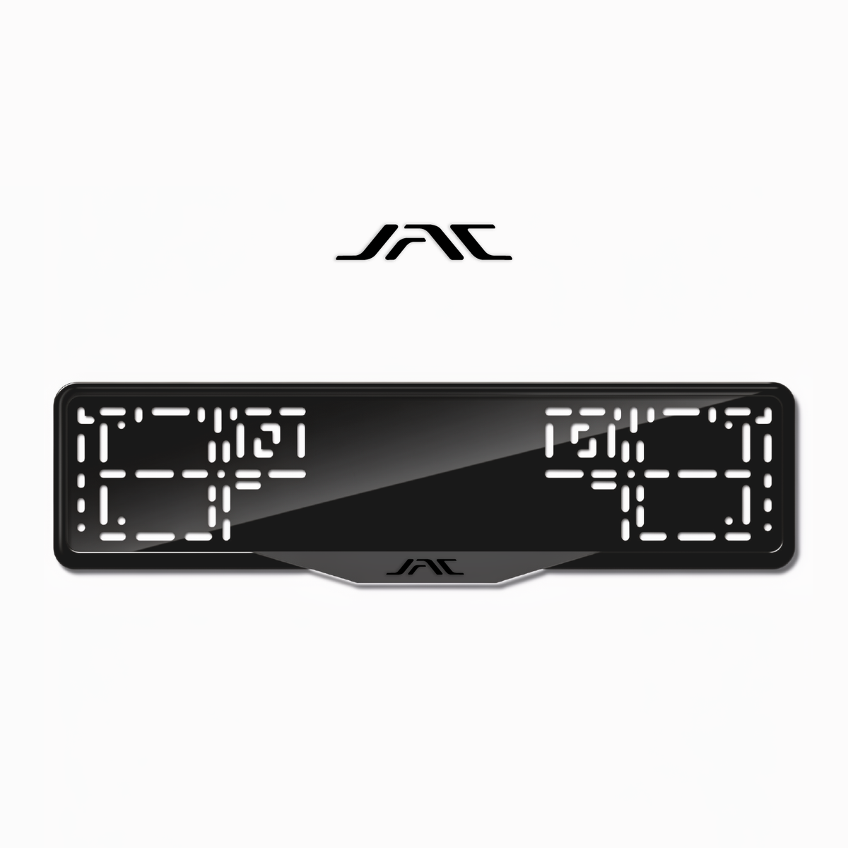 Cadres de plaque d'immatriculation JAC 1 - Noir - SATIN