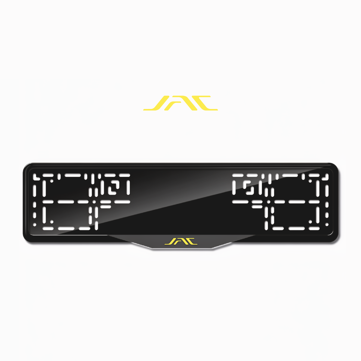 Cadres de plaque d'immatriculation JAC 1 - Jaune - SATIN
