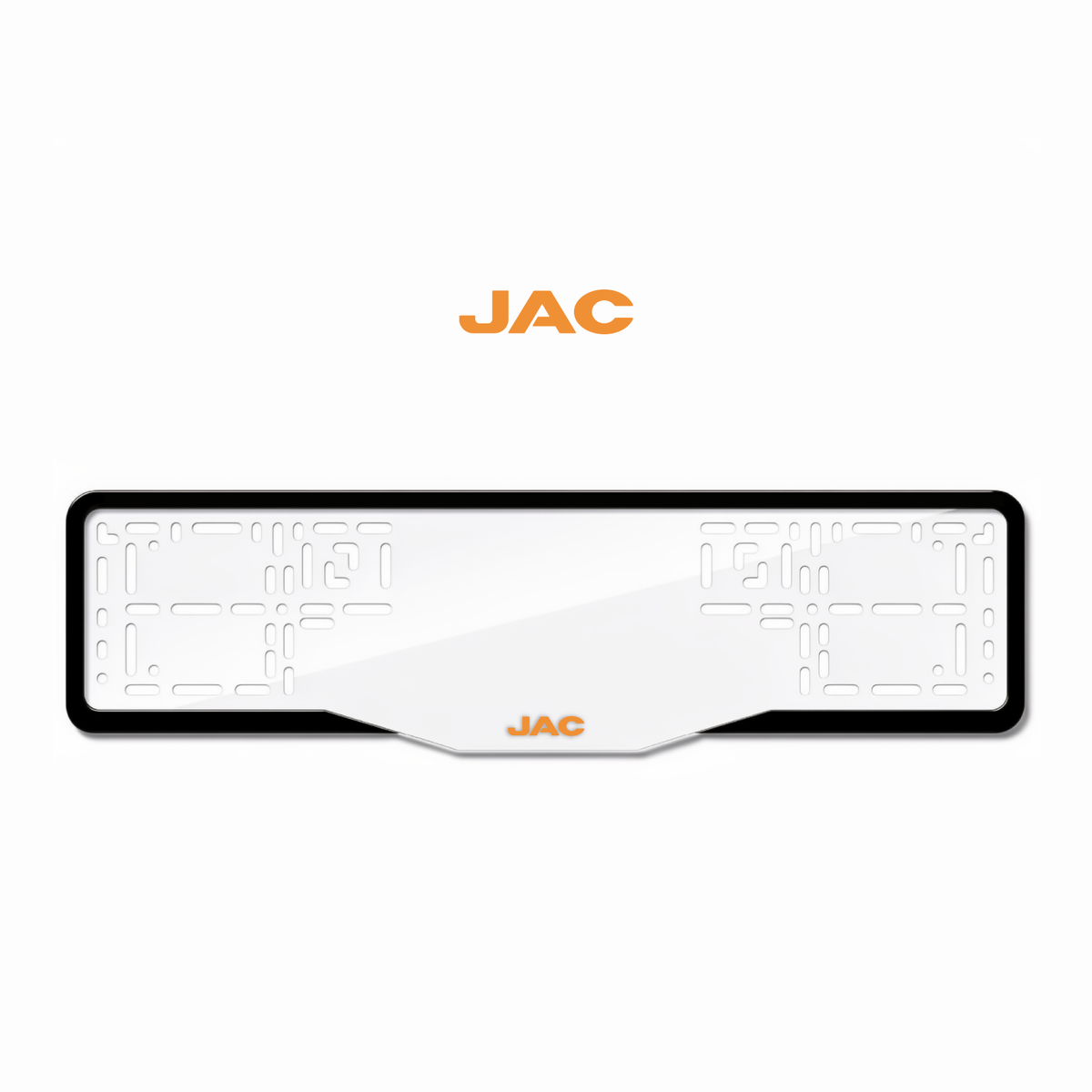 Cadres de plaque d'immatriculation JAC 2 - Orange Hermès - GLASS