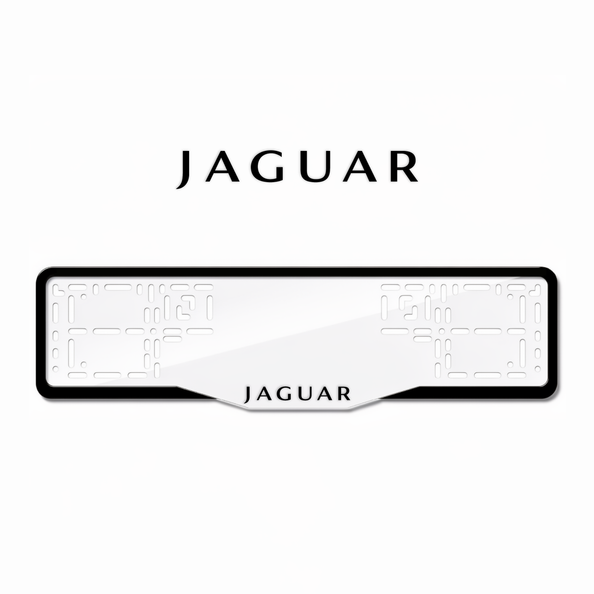 Cadres de plaque d'immatriculation Jaguar - Noir - GLASS
