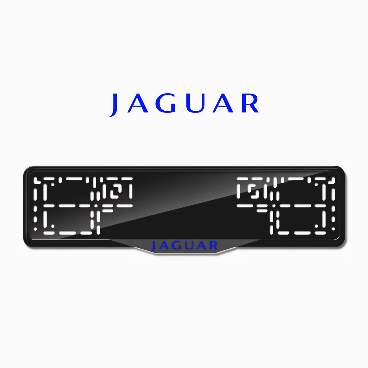 Cadres de plaque d'immatriculation Jaguar - Bleu - SATIN
