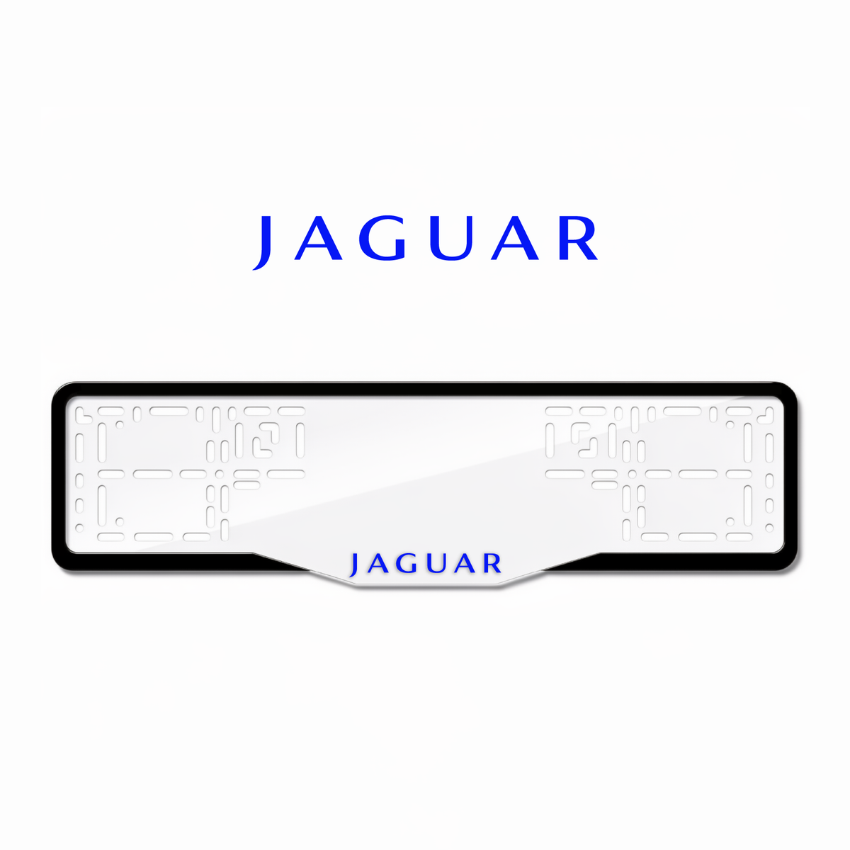 Cadres de plaque d'immatriculation Jaguar - Bleu - GLASS