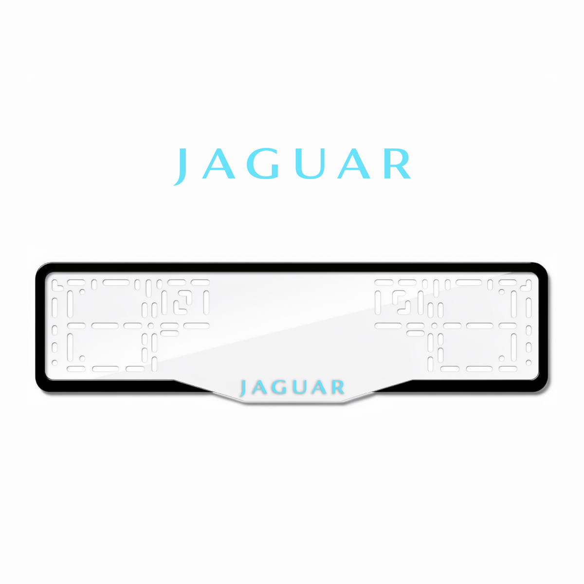 Cadres de plaque d'immatriculation Jaguar - Bleu Tiffany - GLASS