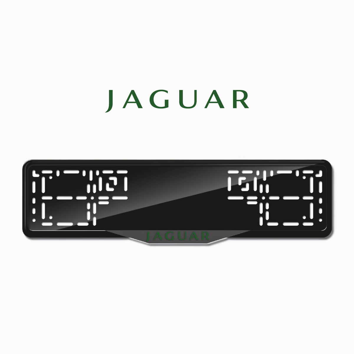 Cadres de plaque d'immatriculation Jaguar - Vert - SATIN