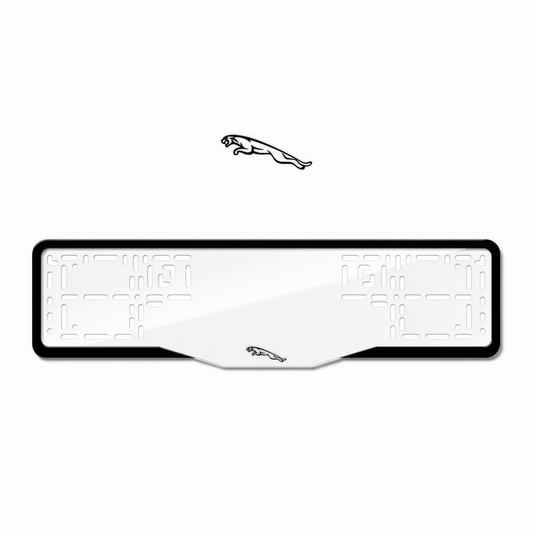 Cadres de plaque d'immatriculation Jaguar Logo - Noir - GLASS