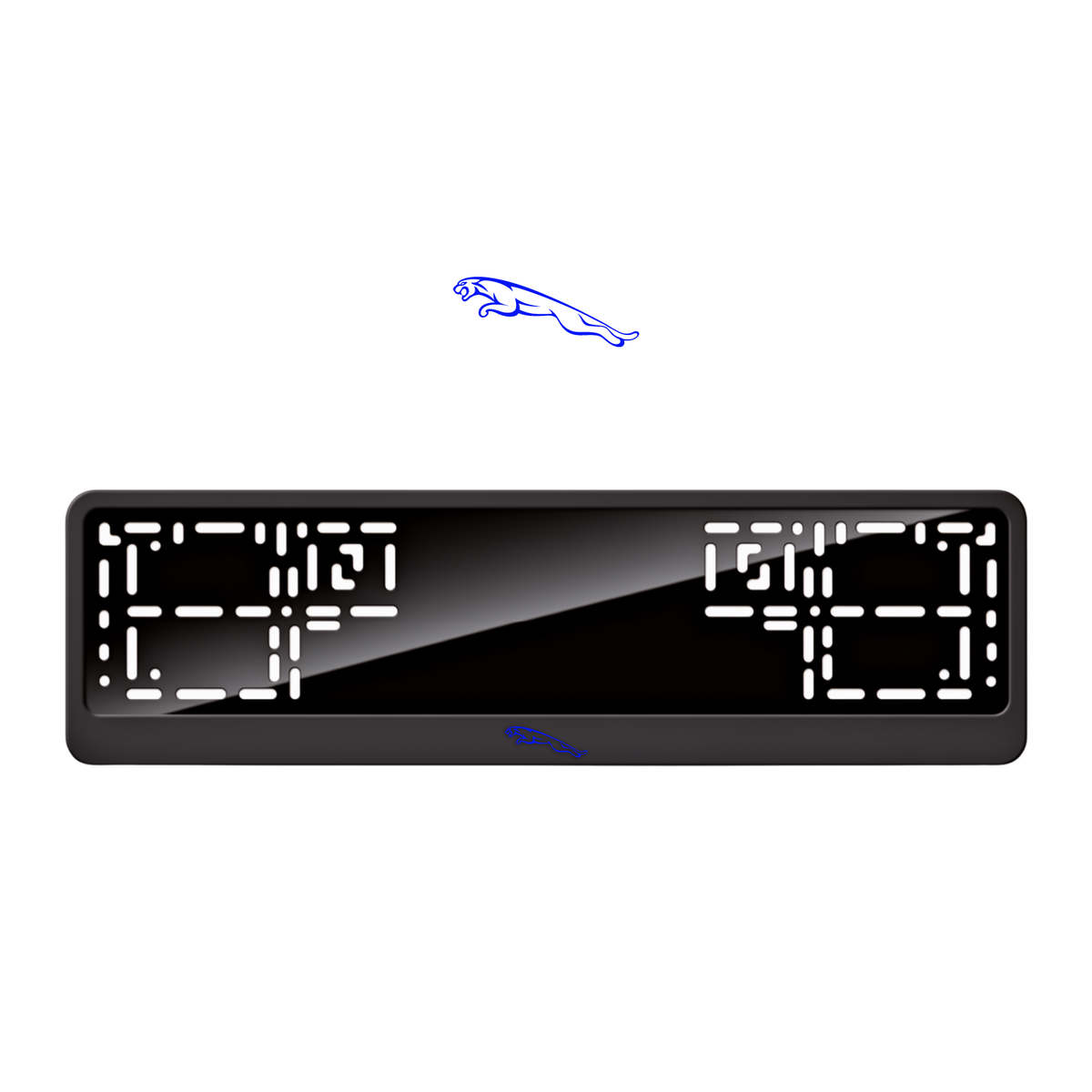 Cadres de plaque d'immatriculation Jaguar Logo - Bleu - CLASSIC