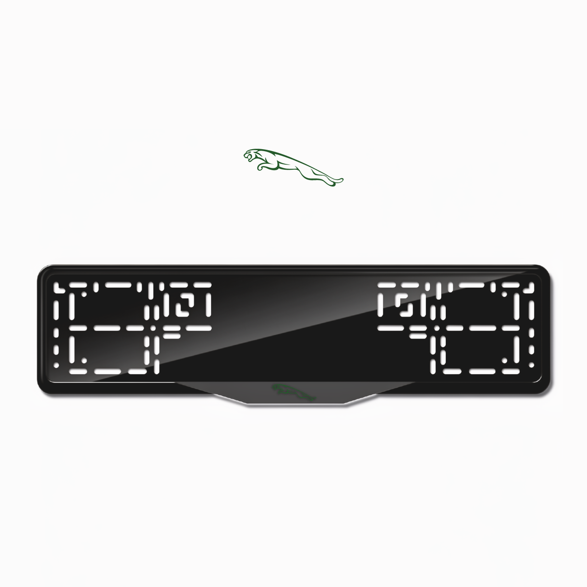 Cadres de plaque d'immatriculation Jaguar Logo - Vert - SATIN