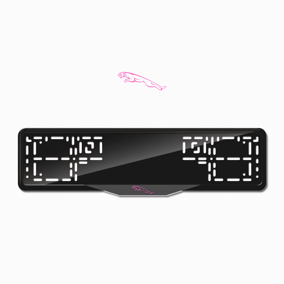 Cadres de plaque d'immatriculation Jaguar Logo - Rose - SATIN