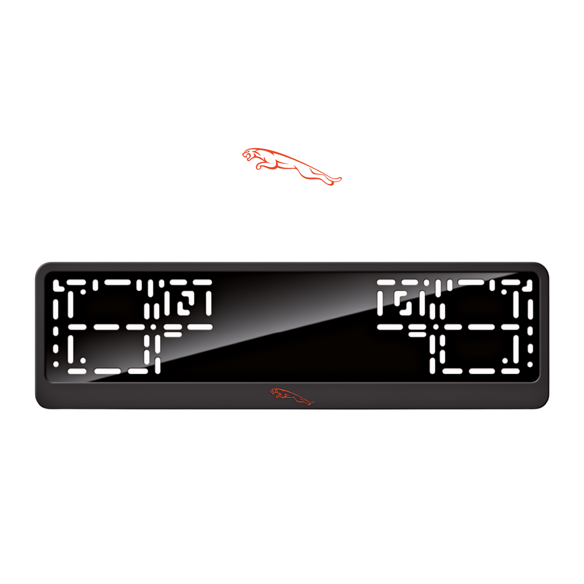 Cadres de plaque d'immatriculation Jaguar Logo - Rouge - CLASSIC