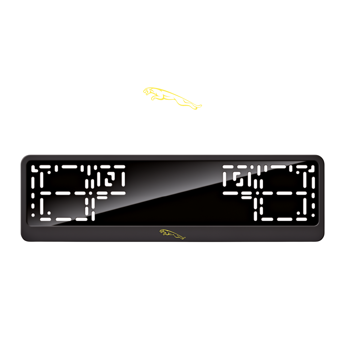 Cadres de plaque d'immatriculation Jaguar Logo - Jaune - CLASSIC