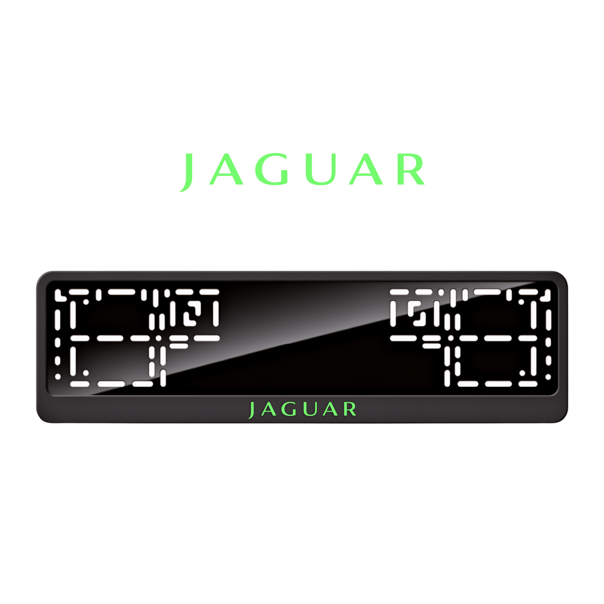 Cadres de plaque d'immatriculation Jaguar - Vert néon - CLASSIC
