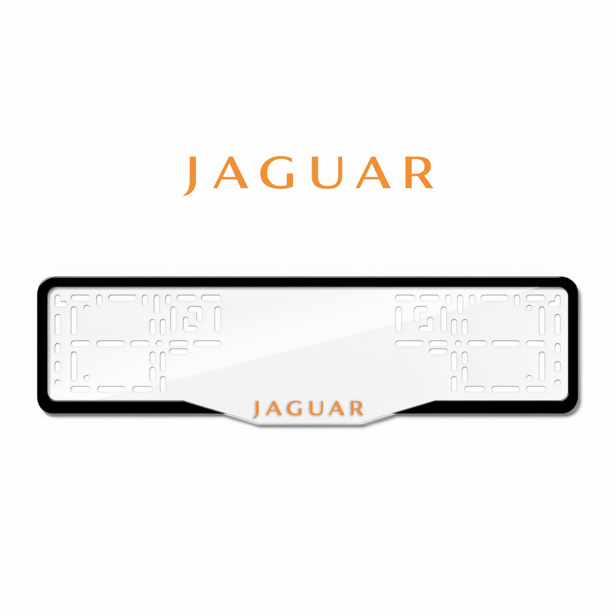 Cadres de plaque d'immatriculation Jaguar - Orange Hermès - GLASS