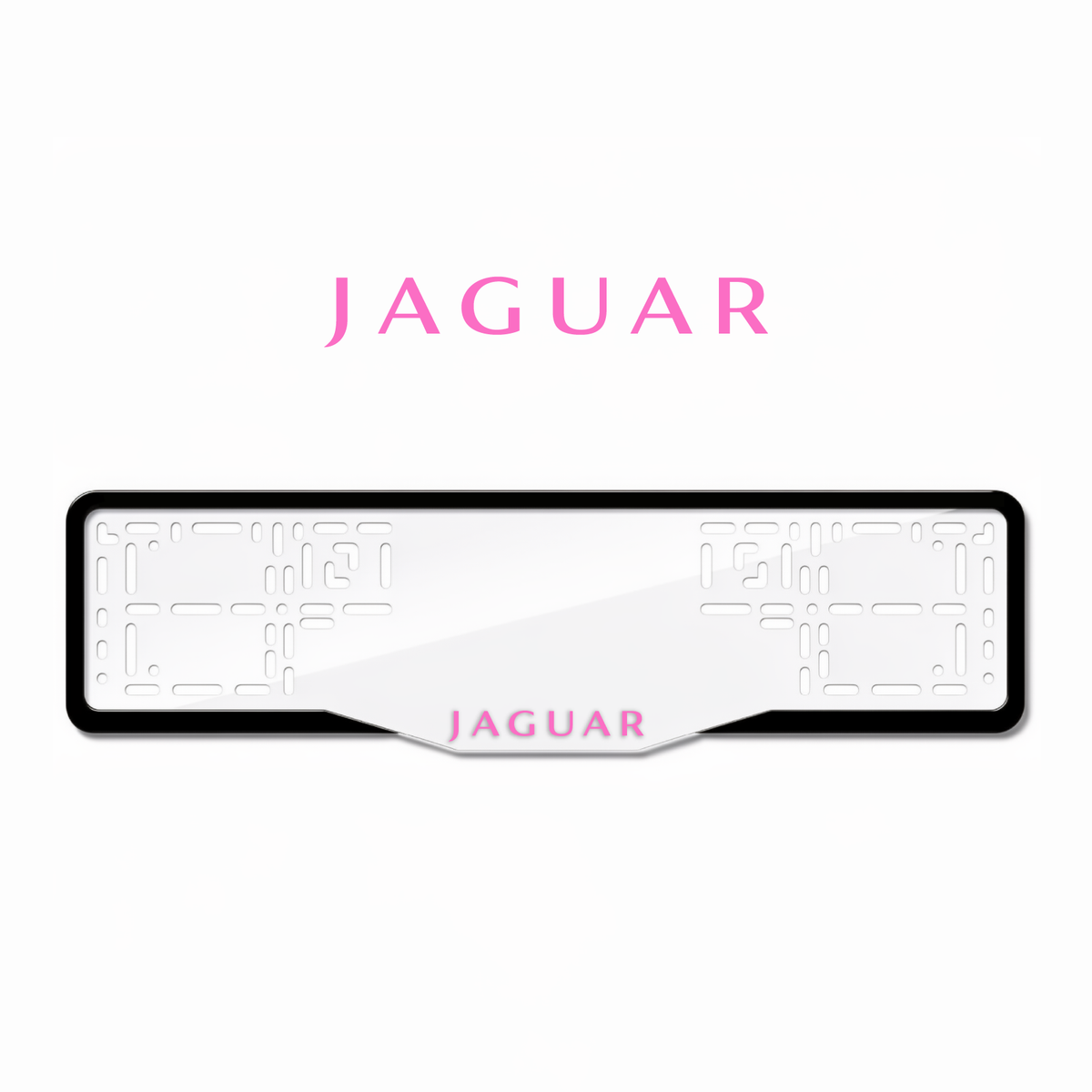 Cadres de plaque d'immatriculation Jaguar - Rose - GLASS